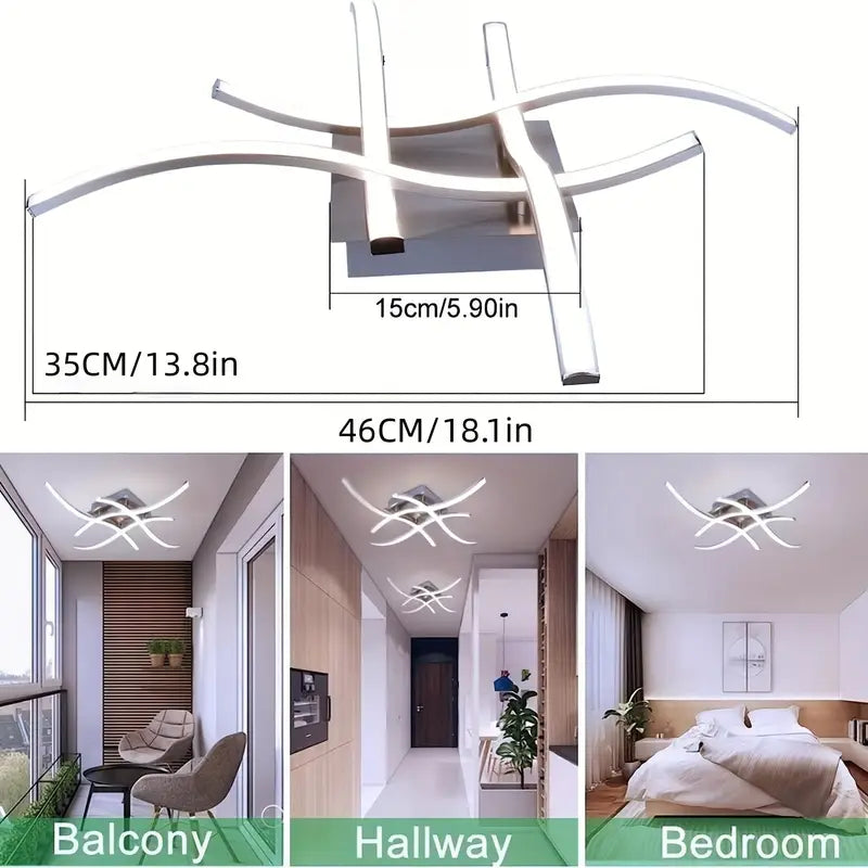 HIMGOR LED Plafondlamp met 4 Geïntegreerde Panelen - Gebogen Ontwerp - 28W - 3 Licht Temperaturen