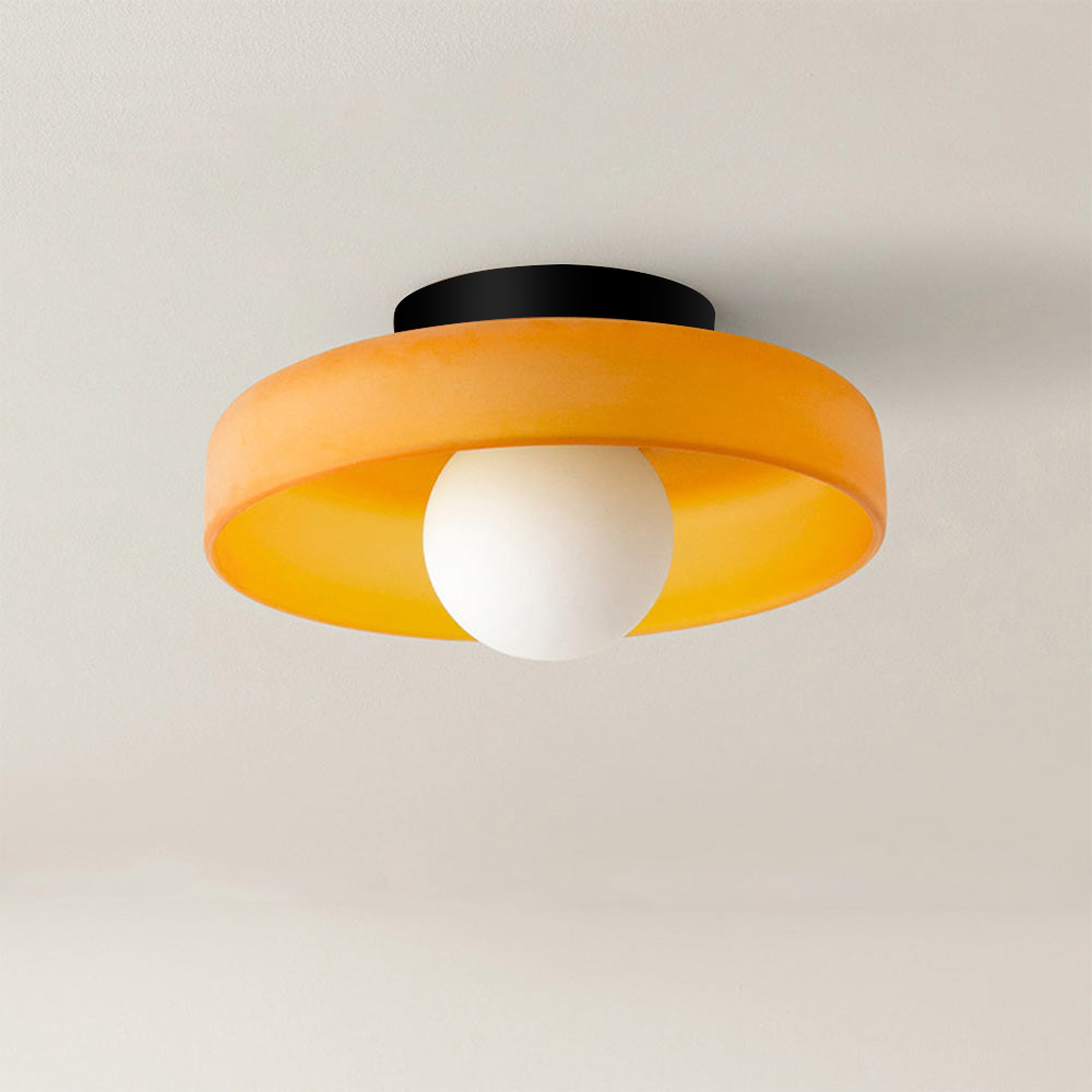 Circula Plafondhanger - Glazen ring, Oranje Matte bol, D25cm H15cm