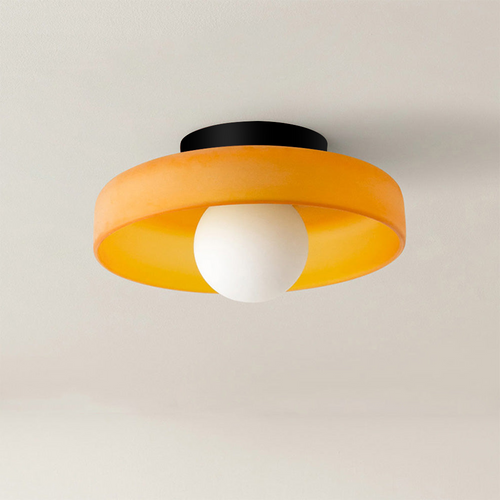 Circula Plafondhanger - Glazen ring, Oranje Matte bol, D25cm H15cm