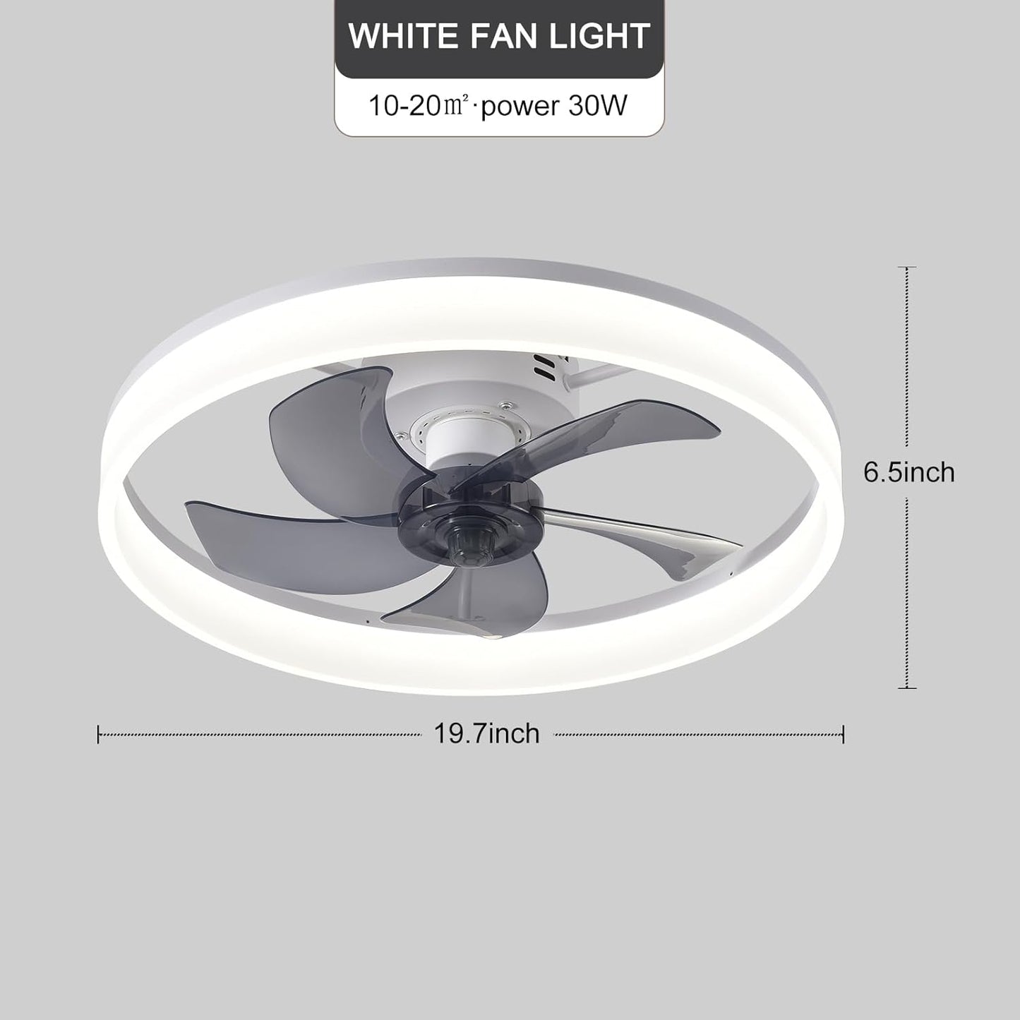 Witte LED plafondventilator - snelheids- en lichtdimmer - afstandsbediening