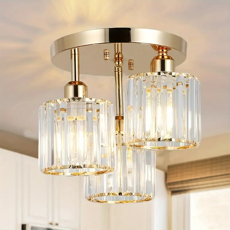 Halve inbouw plafondlamp Cristal - Metal Doré - Voet E27