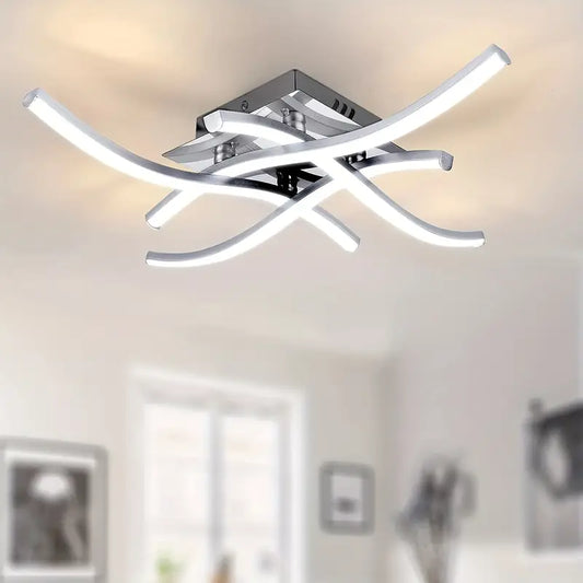 HIMGOR LED Plafondlamp met 4 Geïntegreerde Panelen - Gebogen Ontwerp - 28W - 3 Licht Temperaturen