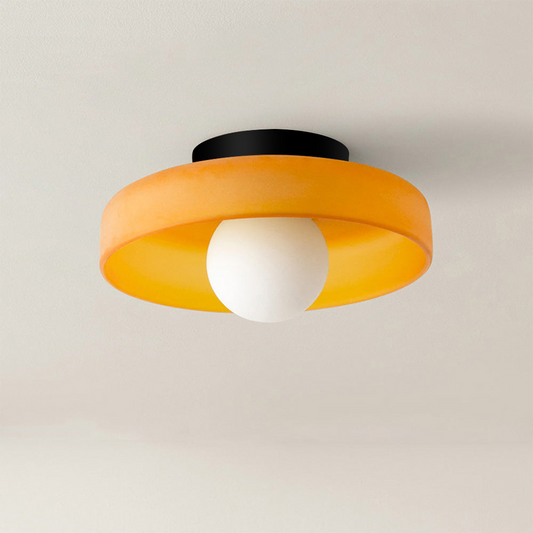 Circula Plafondhanger - Glazen ring, Oranje Matte bol, D25cm H15cm