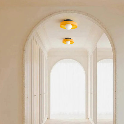 Circula Plafondhanger - Glazen ring, Oranje Matte bol, D25cm H15cm